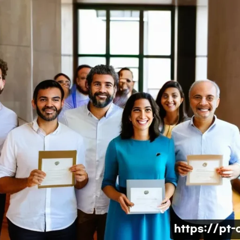 문화예술사 자격증과 연계된 정부 지원 제도 - **Prompt:** A diverse group of Portuguese cultural professionals, including a young historian, a tra...